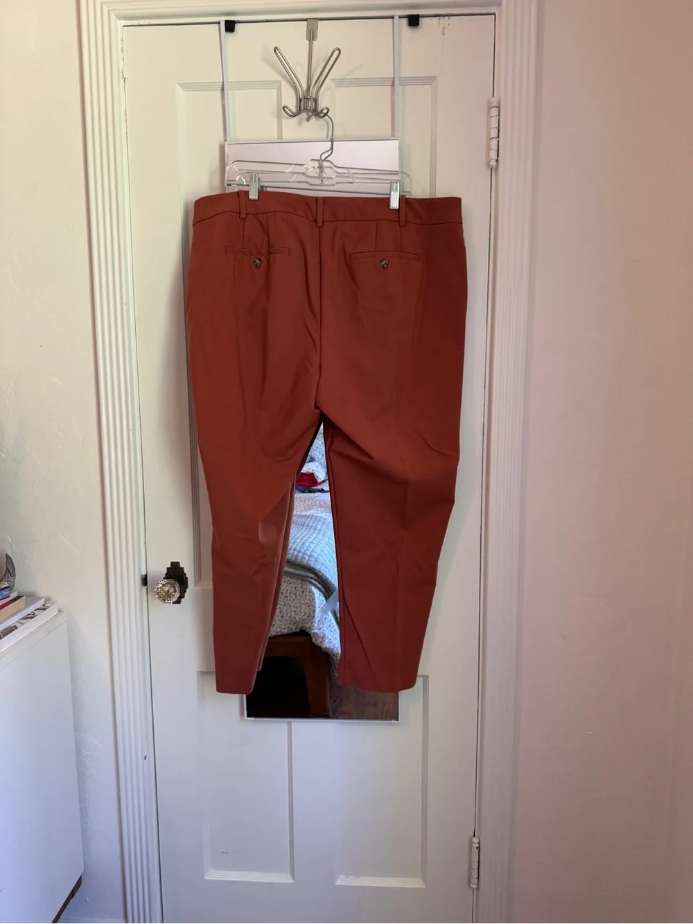Eloquii Cropped Slim Pants in Rust Red